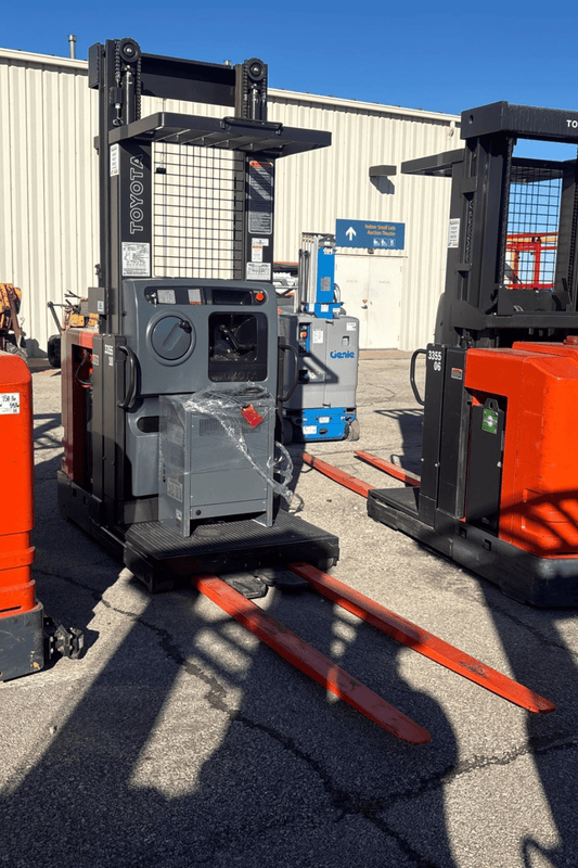 Surplus Toyota Electric Order Pickers – Warehouse Forklift | Narrow Aisle Picker - with 161" | Sold by Uncle Wiener's Wholesale