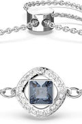 SWAROVSKI Angelic Square Bracelet, Square Cut Blue Crystal on a Rhodium Finished Setting, Part of the Swarovski Angelic Square Collection - with | Sold by Uncle Wiener's Wholesale