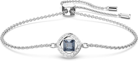 SWAROVSKI Angelic Square Bracelet, Square Cut Blue Crystal on a Rhodium Finished Setting, Part of the Swarovski Angelic Square Collection - with | Sold by Uncle Wiener's Wholesale