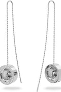 Swarovski Hollow Drop Earrings, Long, White, Rhodium Finish - with | Sold by Uncle Wiener's Wholesale