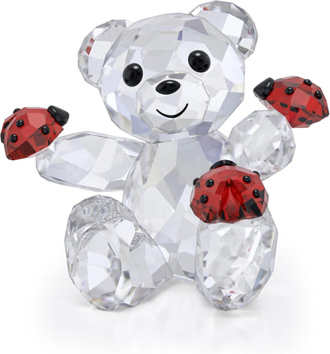 Swarovski Kris Bear Good Luck Bear Figurine, Ladybug Motif with Multicolored Crystals, Part of The Swarovski Kris Bear Collection - with | Sold by Uncle Wiener's Wholesale