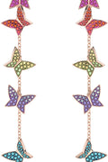 Swarovski Lilia Butterfly Necklace, Earrings, and Bracelet Crystal Jewelry Collection, Pink Crystals on a Rose Gold Tone Finish - with | Sold by Uncle Wiener's Wholesale
