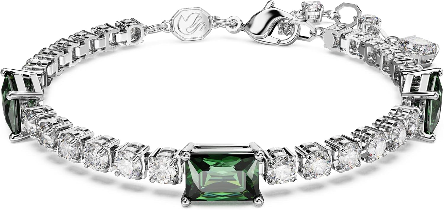 Swarovski Matrix Tennis Bracelet, Pink and Clear Round - Cut Stones in a Rhodium Finished Setting - with | Sold by Uncle Wiener's Wholesale
