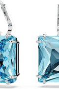 Swarovski Millenia Earrings, Square cut crystal, Blue, Rhodium plated - with | Sold by Uncle Wiener's Wholesale