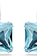 Swarovski Millenia Earrings, Square cut crystal, Blue, Rhodium plated - with | Sold by Uncle Wiener's Wholesale