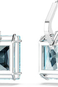 Swarovski Millenia Earrings, Square cut crystal, Blue, Rhodium plated - with | Sold by Uncle Wiener's Wholesale