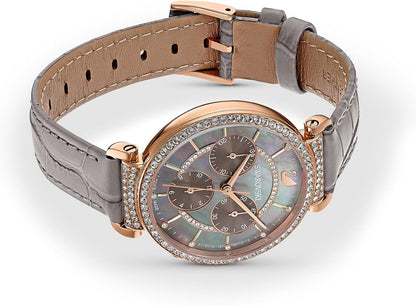 Swarovski Passage Chrono Crystal Watch Collection, Leather Strap - with | Sold by Uncle Wiener's Wholesale
