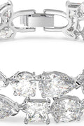 Swarovski Women's Tennis Bracelet, White Crystals with Rhodium Plating, from the Tennis Deluxe Collection - with | Sold by Uncle Wiener's Wholesale