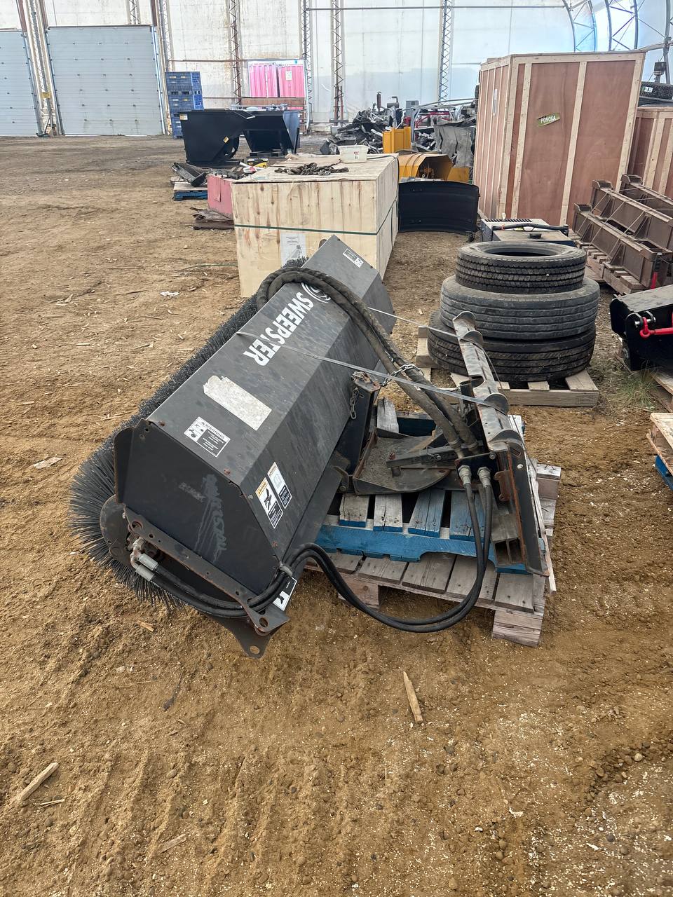 Sweepster Hydraulic Pickup Broom | Skid Steer Sweeper Attachment | Lightly Used Surplus - with | Sold by Uncle Wiener's Wholesale