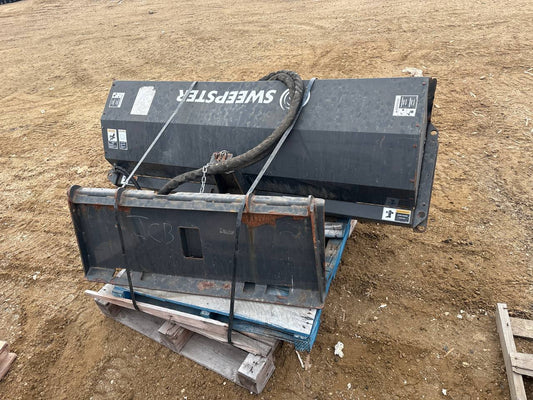 Sweepster Hydraulic Pickup Broom | Skid Steer Sweeper Attachment | Lightly Used Surplus - with | Sold by Uncle Wiener's Wholesale