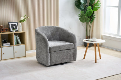 Swivel Barrel Accent Chair – Modern 360° Lounge Chair SQ7007 - with Grey Comfort Lounge Accent Chair | Sold by Uncle Wiener's Wholesale