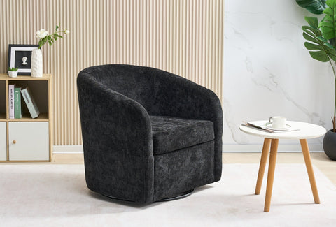 Swivel Barrel Accent Chair – Modern 360° Lounge Chair SQ7007 - with Black Comfort Lounge Accent Chair | Sold by Uncle Wiener's Wholesale