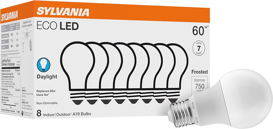 SYLVANIA A19 LED Light Bulbs 8 - Pack 60W Equivalent 2700K Soft White 750 Lumens SY40821 - with | Sold by Uncle Wiener's Wholesale
