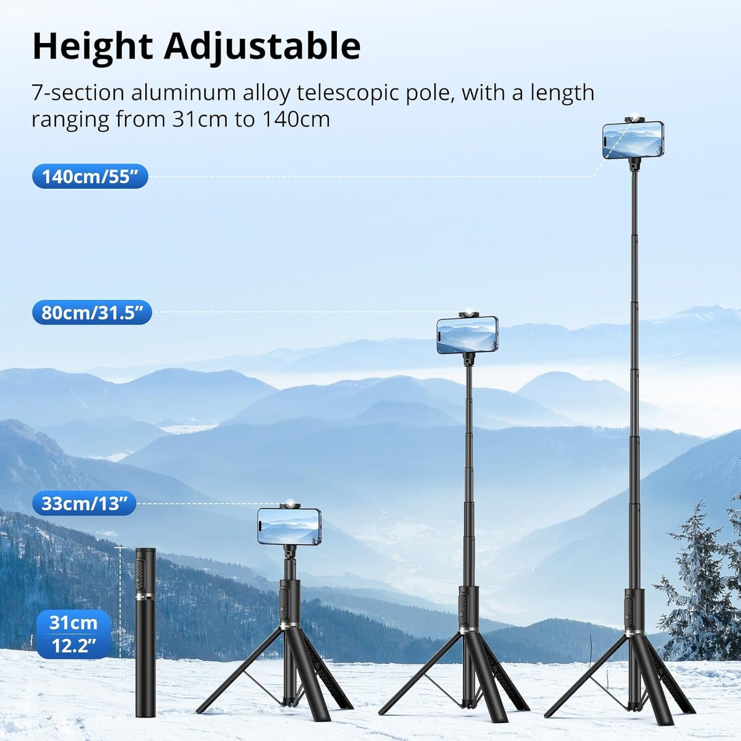 Syncwire 55 Inch Extendable Selfie Stick Tripod with Rechargeable Wireless Remote for Smartphones - General Equipment with | Sold by Uncle Wiener's Wholesale