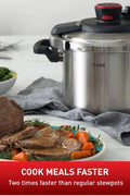T - fal, Clipso, Pressure Cooker, Stainless Steel, 6 qt, Secure Locking System, One Hand System, Silver, Induction Safe, Pressure Canner, Cooker,Includes Recipe Book, Cookware - with | Sold by Uncle Wiener's Wholesale