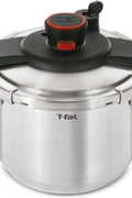 T - fal, Clipso, Pressure Cooker, Stainless Steel, 6 qt, Secure Locking System, One Hand System, Silver, Induction Safe, Pressure Canner, Cooker,Includes Recipe Book, Cookware - with | Sold by Uncle Wiener's Wholesale