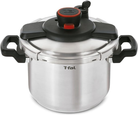 T - fal, Clipso, Pressure Cooker, Stainless Steel, 6 qt, Secure Locking System, One Hand System, Silver, Induction Safe, Pressure Canner, Cooker,Includes Recipe Book, Cookware - with | Sold by Uncle Wiener's Wholesale