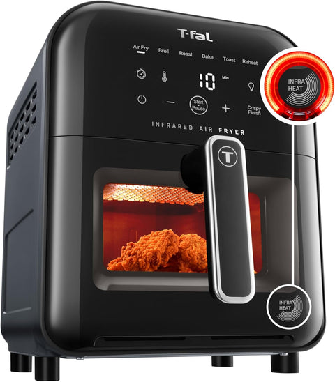 T - fal Infrared Air fryer, Premium Infra - heat Technology, 7 in 1, Extra Crispy, Fast Heat - up, 6.3 Quart, 1550W, Digital Touch screen, Black - with | Sold by Uncle Wiener's Wholesale