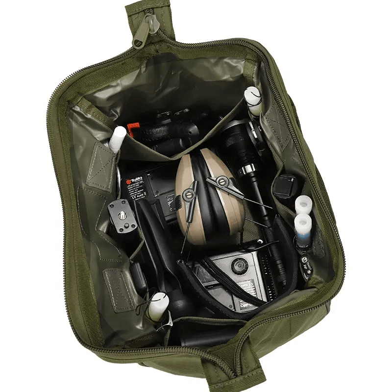 Tactical Ammo & Tool Storage Bag 12″ Heavy Duty 600D Utility Organizer Black Tan Green ATB17301 - with Army Green | Sold by Uncle Wiener's Wholesale