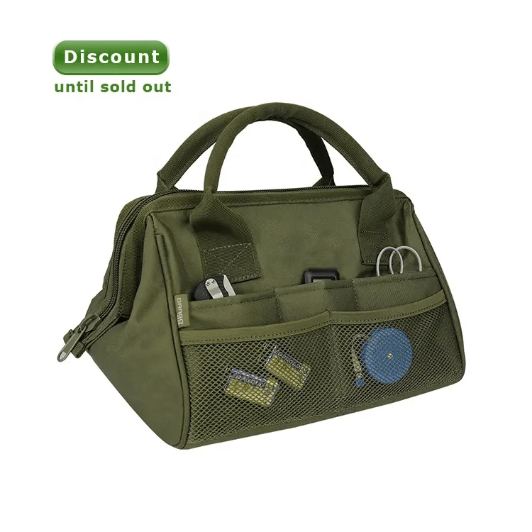 Tactical Ammo & Tool Storage Bag 12″ Heavy Duty 600D Utility Organizer Black Tan Green ATB17301 - with Army Green | Sold by Uncle Wiener's Wholesale