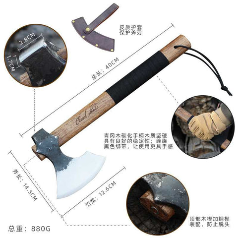 Tactical Camping Axe with Sheath – Compact Survival Hatchet for Hiking, Bushcraft, Hunting & Outdoor Emergency Use AXE002 - with | Sold by Uncle Wiener's Wholesale