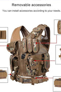 Tactical CS Field Vest – Front view with pouches

MOLLE Combat Vest – Side view with holster

Adjustable Tactical Vest – Laid flat

Camouflage Vest for Outdoor Use – Field-ready look

VT1063 Tactical Vest – Black and Camo color variants