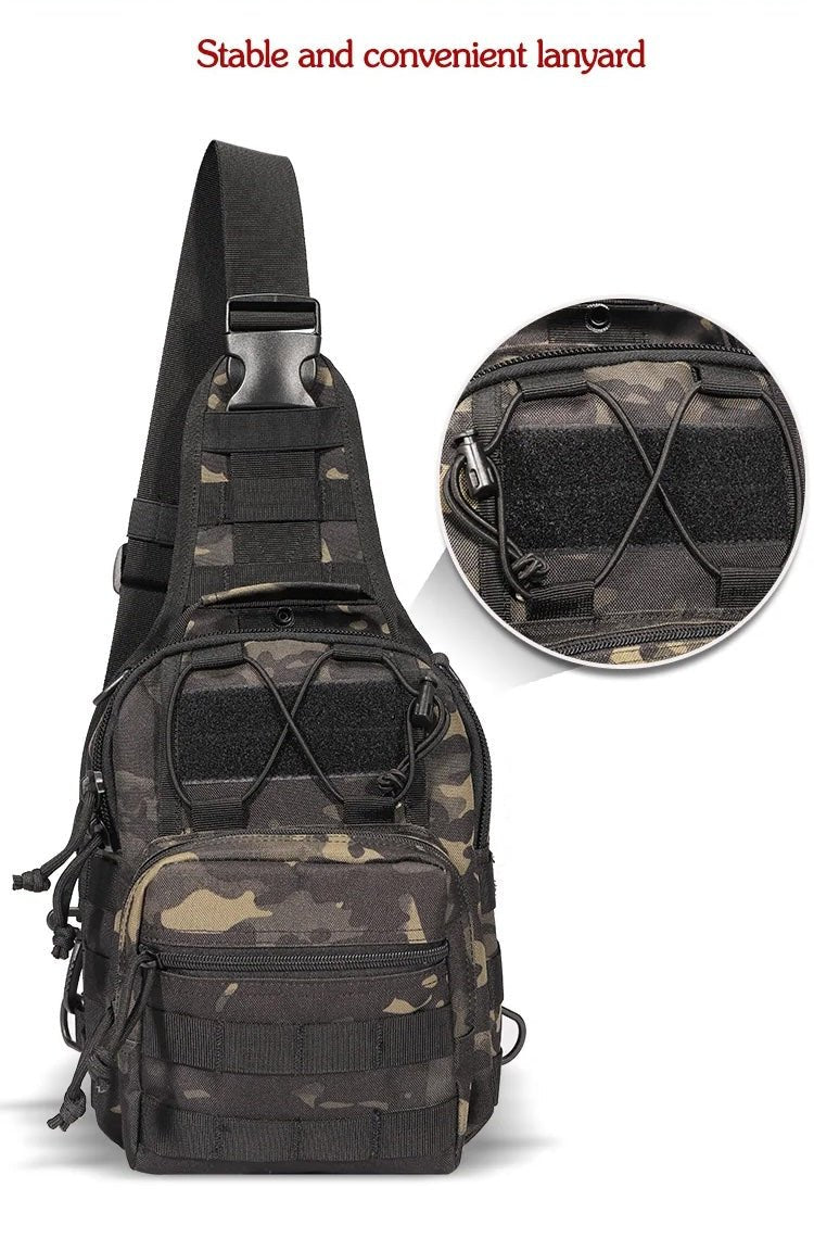 Tactical Daypack – Compact Military Backpack A88060 Series | MOLLE EDC Pack (Woodland Camo A88060WC / Black Typhoon A88060BTP / Black A88060BLK) - with Black Typhoon | Sold by Uncle Wiener's Wholesale