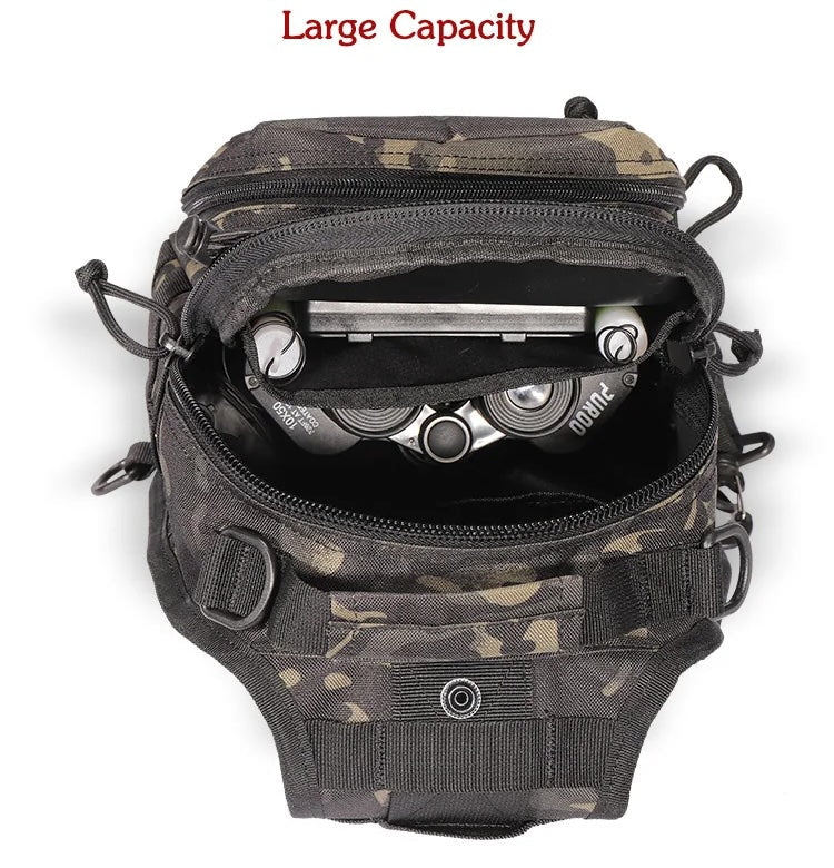 Tactical Daypack – Compact Military Backpack A88060 Series | MOLLE EDC Pack (Woodland Camo A88060WC / Black Typhoon A88060BTP / Black A88060BLK) - with Black Typhoon | Sold by Uncle Wiener's Wholesale