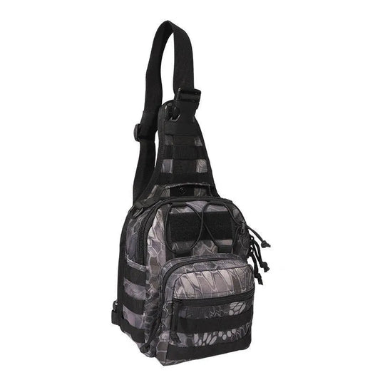 Tactical Daypack – Compact Military Backpack A88060 Series | MOLLE EDC Pack (Woodland Camo A88060WC / Black Typhoon A88060BTP / Black A88060BLK) - with Black Typhoon | Sold by Uncle Wiener's Wholesale