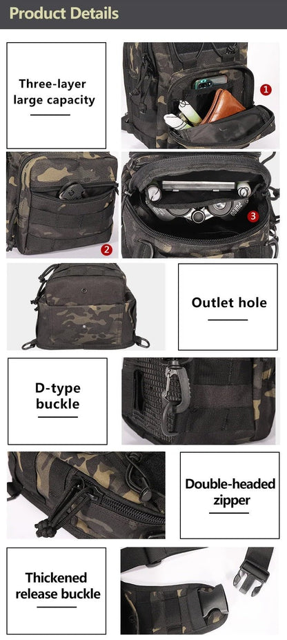 Tactical Daypack – Compact Military Backpack A88060 Series | MOLLE EDC Pack (Woodland Camo A88060WC / Black Typhoon A88060BTP / Black A88060BLK) - with Black Typhoon | Sold by Uncle Wiener's Wholesale