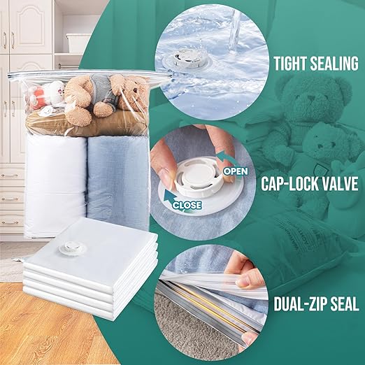 TAILI 20 Pack Vacuum Storage Bags Space Saver Bags for Clothes Comforters and Bedding - with | Sold by Uncle Wiener's Wholesale