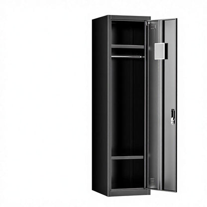 Tall Steel Storage Locker 15″ × 16.9″ × 72″ Black Garage Cabinet YCDM287 - with | Sold by Uncle Wiener's Wholesale