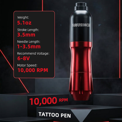 Tattoo Kit Pen Machine 20 Cartridge Needles 10 Ink Colors with Power Supply Foot Pedal RCA Cord – WTK079 - with | Sold by Uncle Wiener's Wholesale