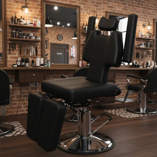 Tattoo Reclining Hydraulic Ink Chair – Adjustable Professional Salon Studio Bed | Black - with | Sold by Uncle Wiener's Wholesale