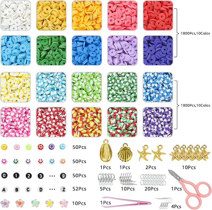 TBC The Best Crafts 4000+ Candy-Scented Clay Beads Bracelet-Making Kit – DIY Jewellery Accessories - Toys with | Sold by Uncle Wiener's Wholesale