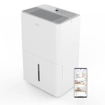 TCL 2000sqft Smart Dehumidifier Energy Star Most Efficient 2024 25 Pints Per Day (H25D44W): Basement &38; Room Use, 3 Settings - with <B>Dimensions (Overall):</B> 19.7 Inches (H) x 12.2 Inches (W) x 8.3 Inches (D) | Sold by Uncle Wiener's Wholesale