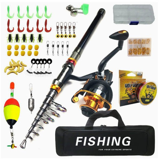 Telescopic Fishing Rod & Reel Combo Kit 5.9 ft 7.9 ft Full Starter Set SC065 SC023 SC023B - with 5.9 ft Premium Kit | Sold by Uncle Wiener's Wholesale