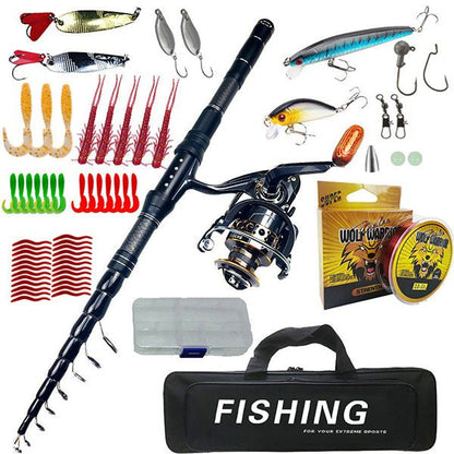 Telescopic Fishing Rod & Reel Combo Kit 5.9 ft 7.9 ft Full Starter Set SC065 SC023 SC023B - with 5.9 ft Kit | Sold by Uncle Wiener's Wholesale