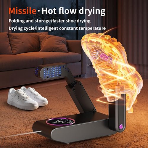 Telescopic Shoe Dryer with Timer, Folding Boot Dryer for Shoes, Boots and Gloves, Warm Air Drying with Odor Reduction S1363 - with | Sold by Uncle Wiener's Wholesale