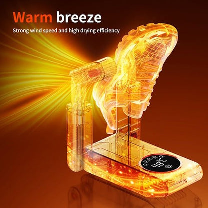 Telescopic Shoe Dryer with Timer, Folding Boot Dryer for Shoes, Boots and Gloves, Warm Air Drying with Odor Reduction S1363 - with | Sold by Uncle Wiener's Wholesale