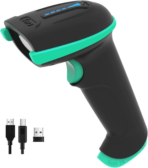 Tera Barcode Scanner 1D Wireless with Battery Level Indicator Versatile 2 - in - 1 (2.4Ghz Wireless+USB 2.0 Wired) 328 Feet Transmission Distance Rechargeable Barcode Reader USB Handheld Bar Code Scanner - with | Sold by Uncle Wiener's Wholesale