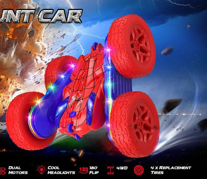 Terucle 360° Double - Sided RC Stunt Car with Headlights – 4WD Remote Control Toy for Kids - Toys with RED | Sold by Uncle Wiener's Wholesale