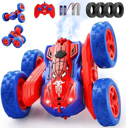 Terucle 360° Double-Sided RC Stunt Car with Headlights – 4WD Remote Control Toy for Kids - Toys with Spider | Sold by Uncle Wiener's Wholesale