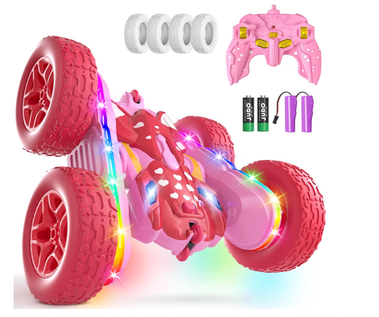 Terucle 360° Double - Sided RC Stunt Car with Headlights – 4WD Remote Control Toy for Kids - Toys with PINK | Sold by Uncle Wiener's Wholesale