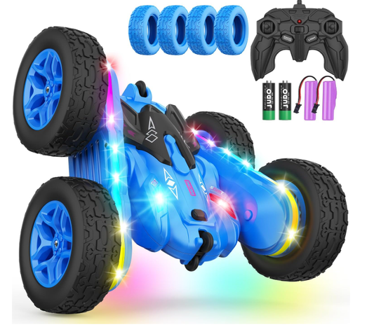 Terucle 360° Double - Sided RC Stunt Car with Headlights – 4WD Remote Control Toy for Kids - Toys with BLUE | Sold by Uncle Wiener's Wholesale
