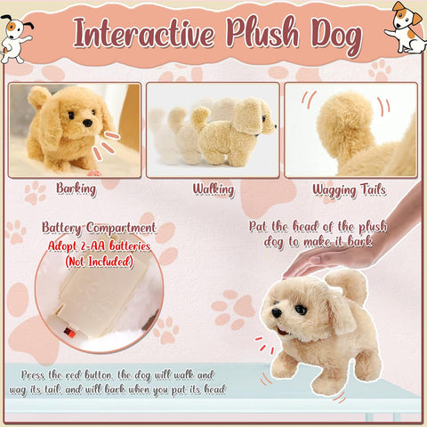 TEUVO Pet Care Play Set Robot Dog Toys for Kids 12Pcs Puppy Dog Toy Pet Walk Grooming Vet Toys Set with Interactive Electric Dog Plush & Cage Pretend Play Gifts for Girls Toddlers 3 4 5 6 7 8 Year Old - with | Sold by Uncle Wiener's Wholesale