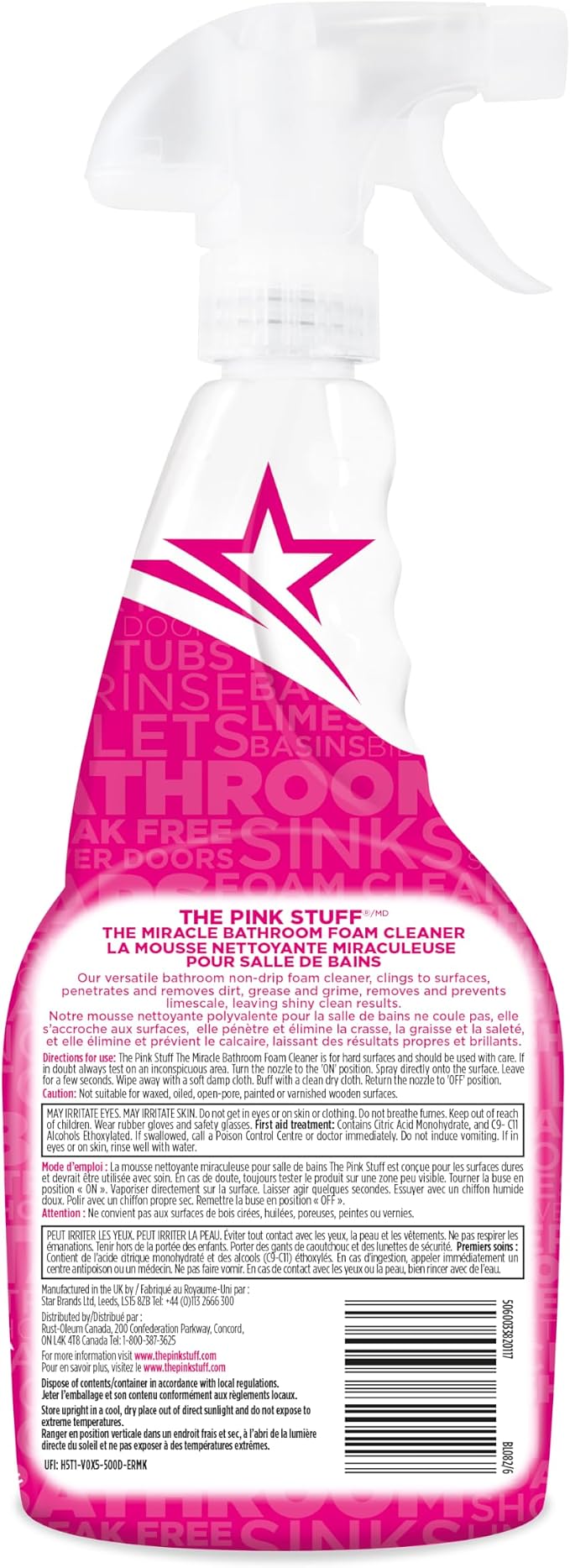 The Pink Stuff Bathroom Foam Cleaner Spray 750mL – Foaming Bath, Shower, Tub & Tile Cleaner - Home products with | Sold by Uncle Wiener's Wholesale