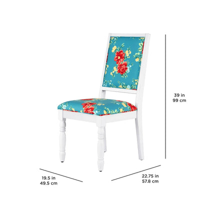 The Pioneer WomanCallie Vintage Floral Dining Chairs Made With Solid Wood Frame, Set of 2, White Finish 764053559396 - with | Sold by Uncle Wiener's Wholesale