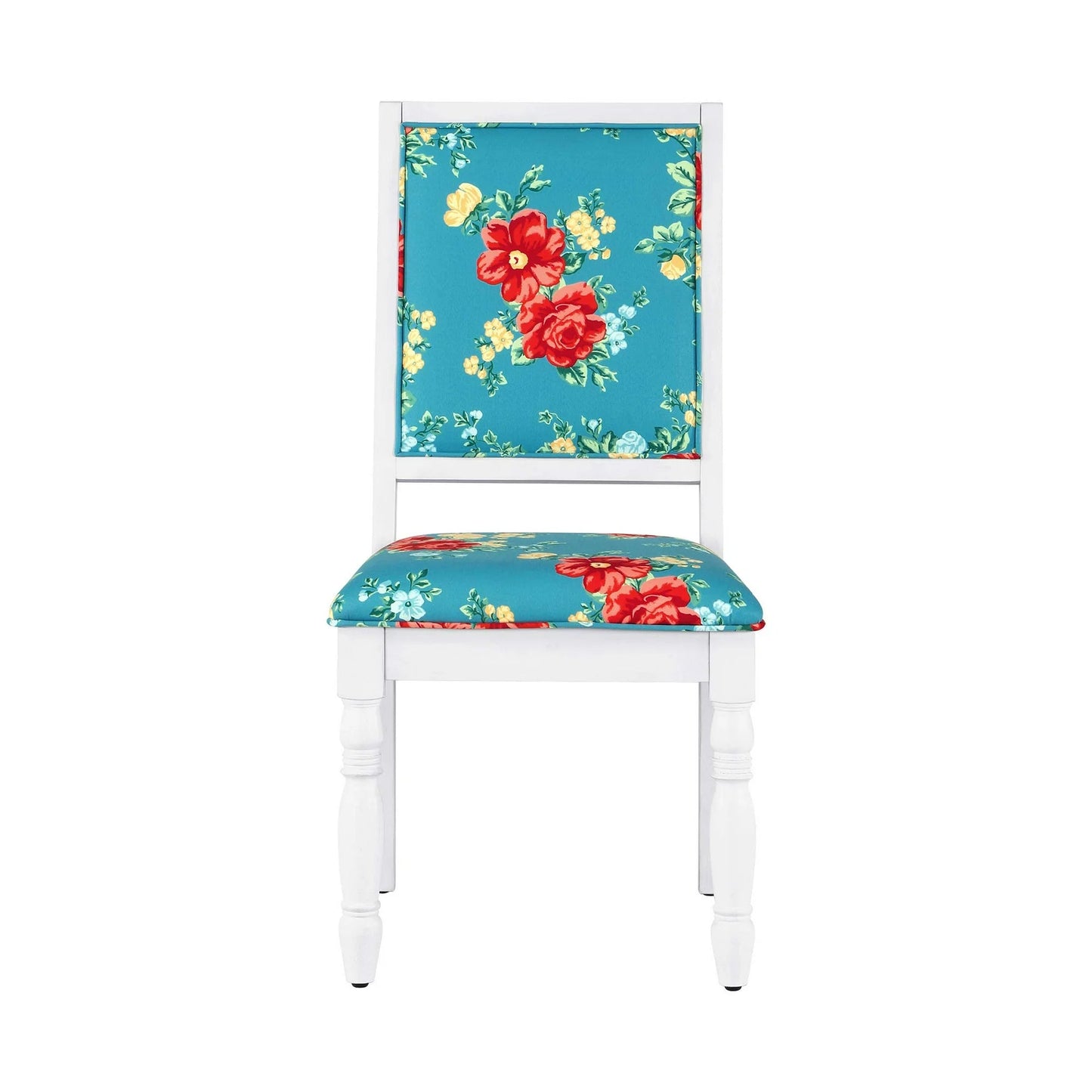 The Pioneer WomanCallie Vintage Floral Dining Chairs Made With Solid Wood Frame, Set of 2, White Finish 764053559396 - with | Sold by Uncle Wiener's Wholesale