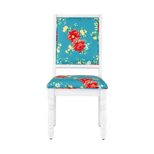 The Pioneer WomanCallie Vintage Floral Dining Chairs Made With Solid Wood Frame, Set of 2, White Finish 764053559396 - with | Sold by Uncle Wiener's Wholesale